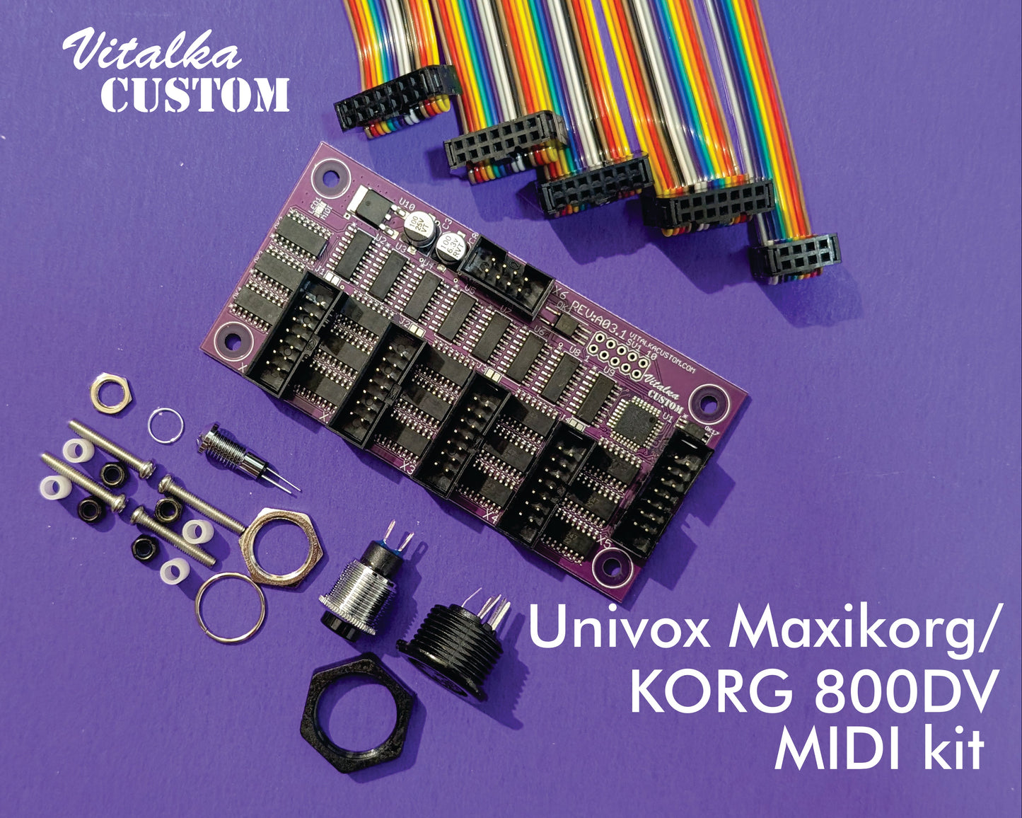 Korg 800DV / Univox MaxiKorg MIDI kit RevA03.2